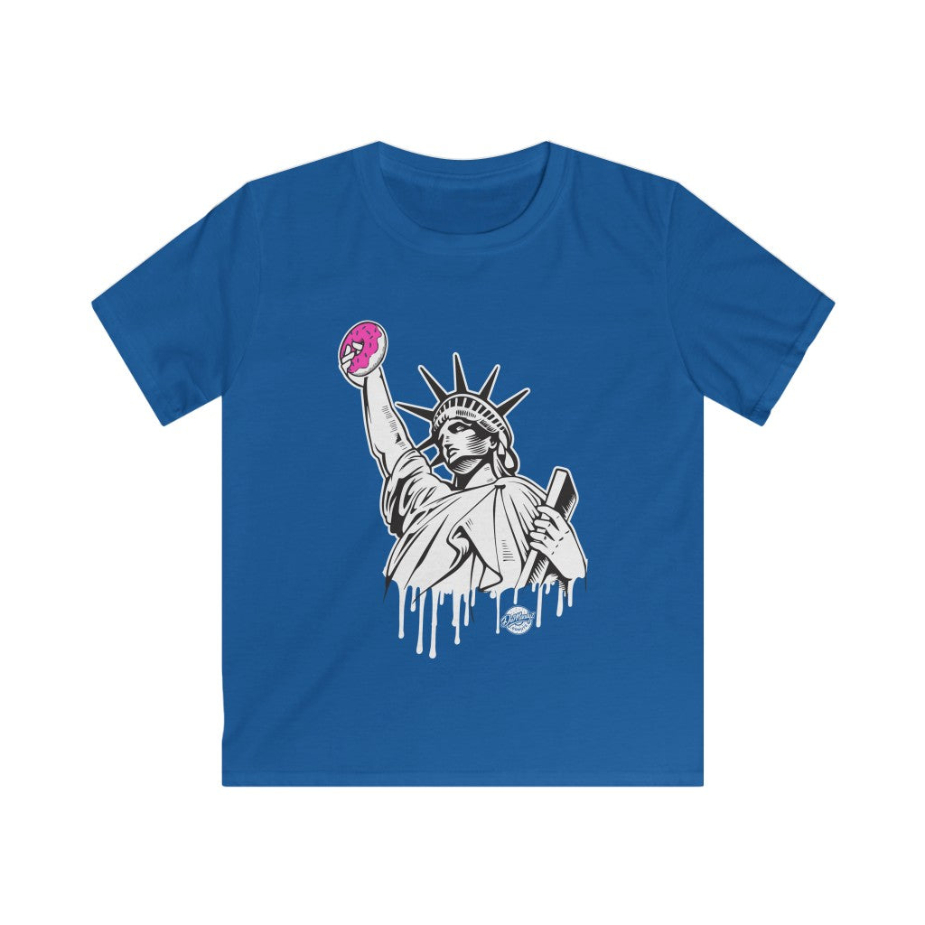 NYC Statue of Donuts Kids Softstyle Tee